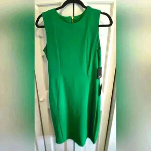 NWT Marina Green Sleeveless Sheath dress | Size 6